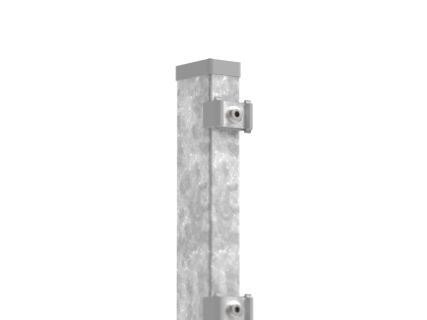 Zaunpfosten mit Klemmen Feuerverzinkte Ausführung 1.200 mm Zum Aufdübeln Eckpfosten (90°)