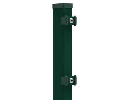 Zaunpfosten mit Klemmen Standardfarbe: RAL 6005 Moosgrün 600 mm Zum Aufdübeln Eckpfosten (90°)