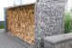 Brennholzlager Davos 120 cm 100 cm RAL 6005 Moosgrün zum Aufdübeln