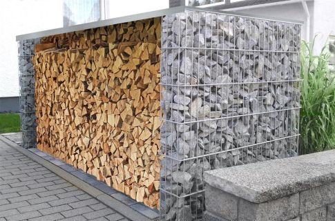Brennholzlager Davos 120 cm 200 cm Feuerverzinkt zum Einbetonieren